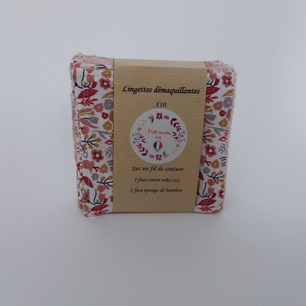 Lot de 10 lingettes démaquillantes fleurs bohème
