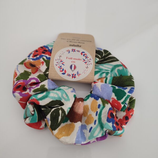 Chouchou femme motif fleurs