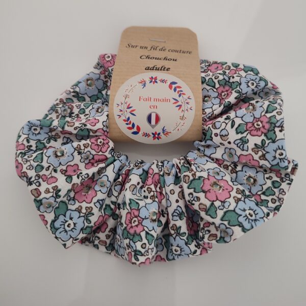 Chouchou femme motif fleurs